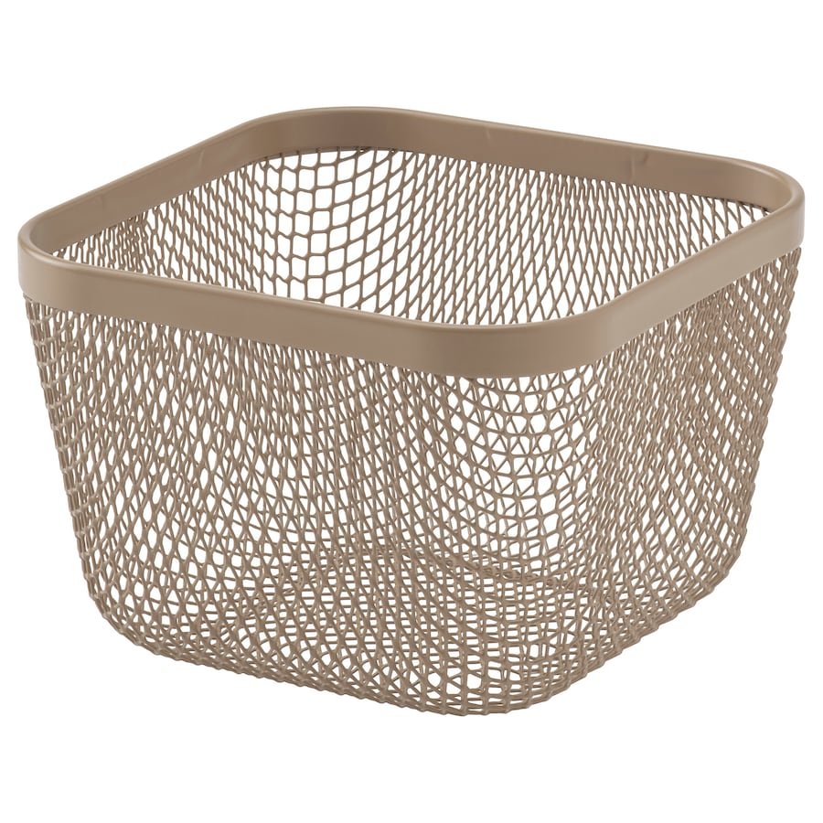 Food storage basket, metal/light grey-brown,