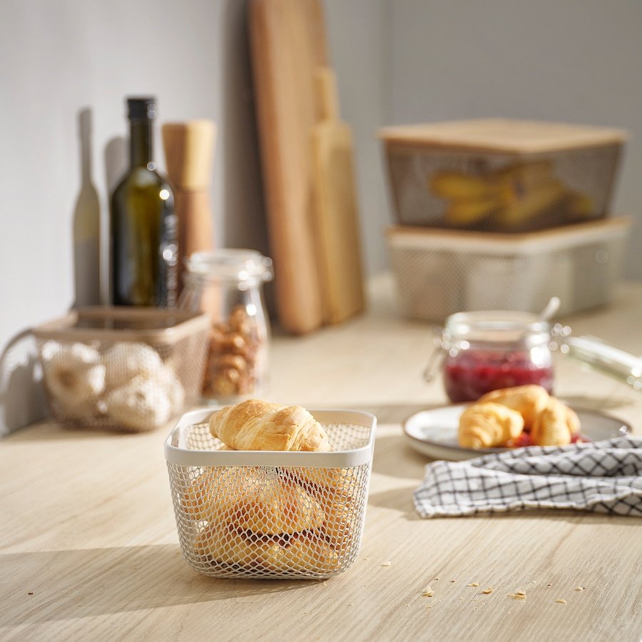 Food storage basket, metal/light grey-brown, - Image 4