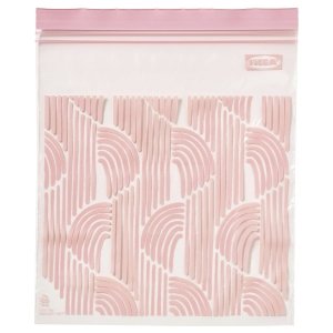 Resealable bag, patterned/pale pink, 2.5 l X 20 pack