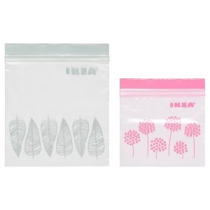 Resealable bag, pink/green, 1/0.4 l x 60pack