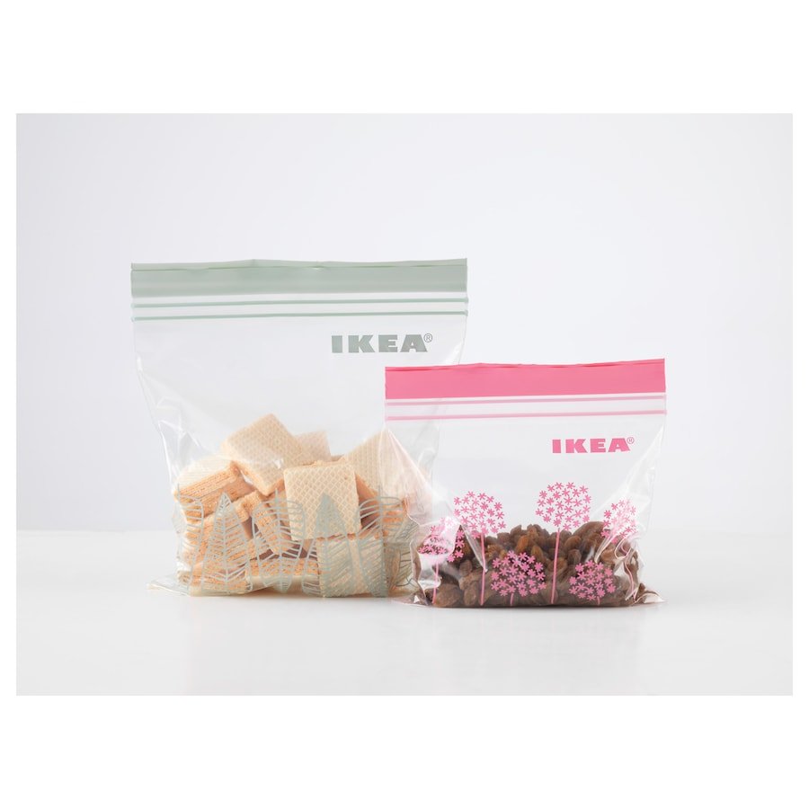 Resealable bag, pink/green, 1/0.4 l x 60pack - Image 2