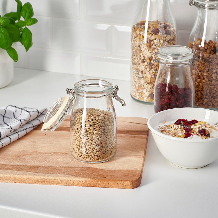 Bottle shaped jar with lid, clear glass, 0.4 l - Image 3