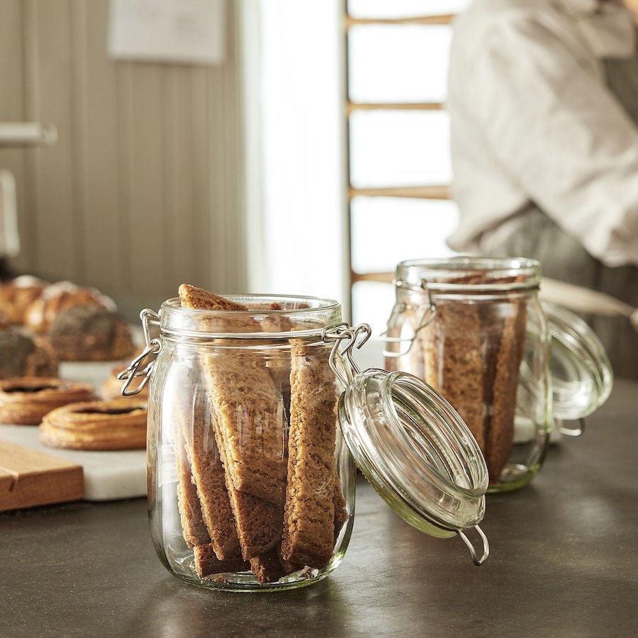 Jar with lid, clear glass, 1 l - Image 4